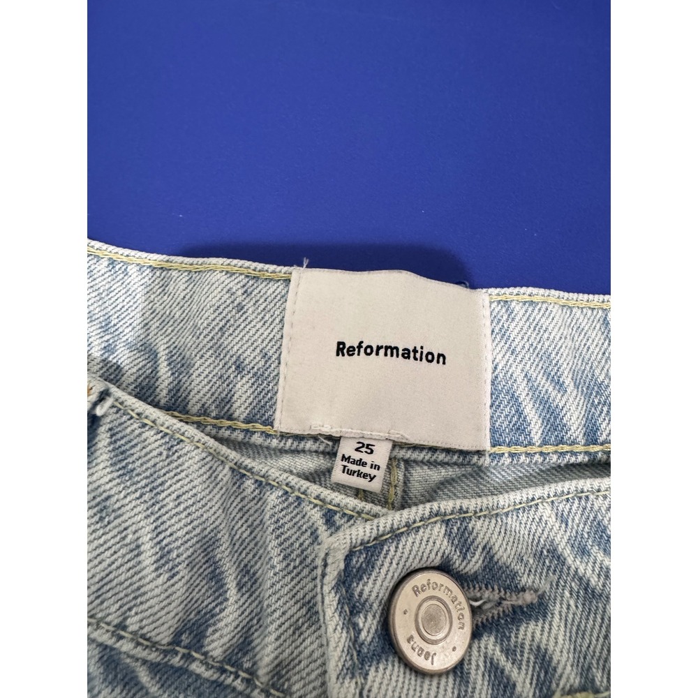 NWOT Reformation Eden Mid rise‎ Wide Leg Jeans 25 Light Wash Denim Minimalist - Picture 6 of 15